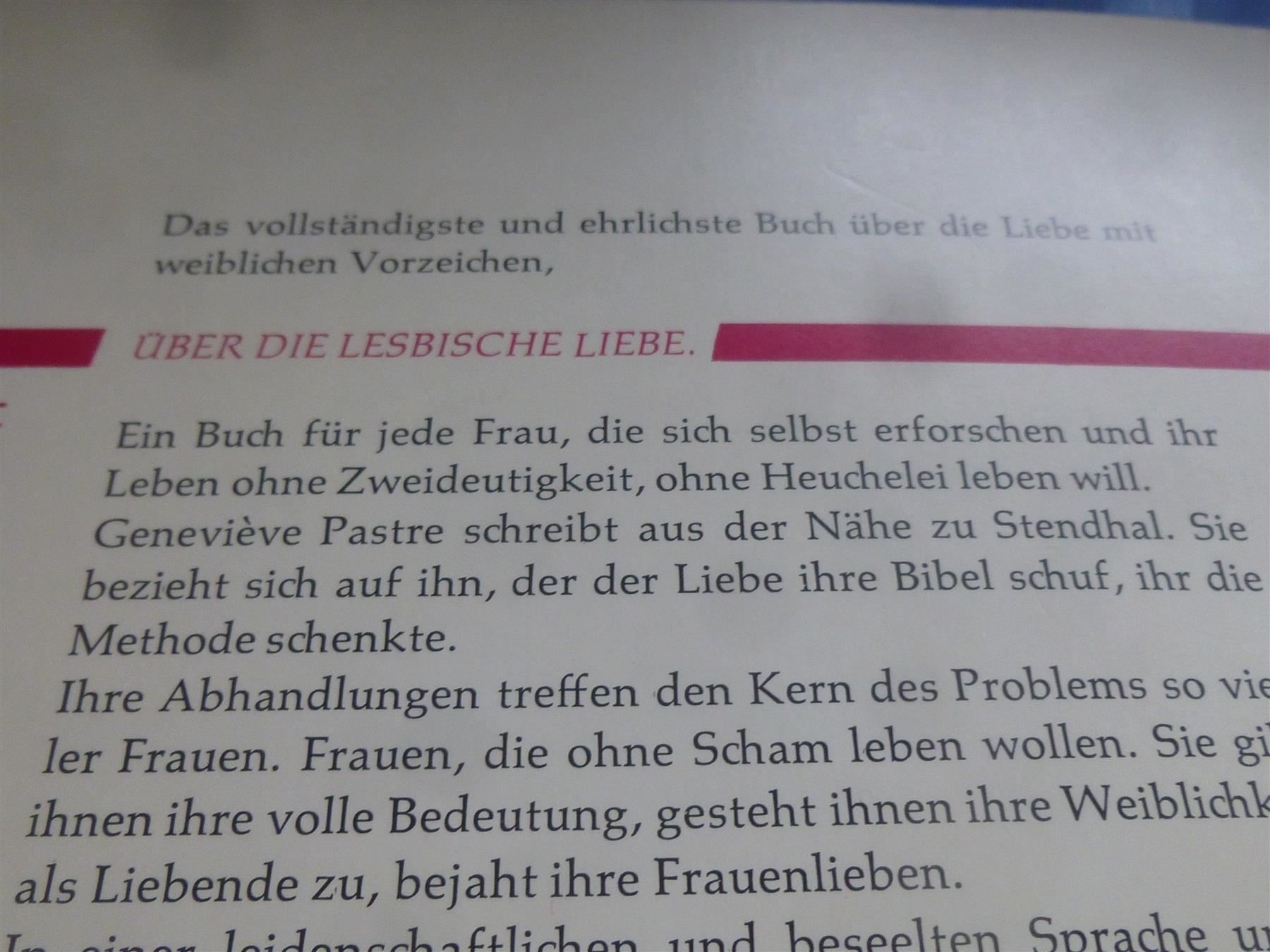 Libri: Ueber die lesbische Liebe – Usato da Hinwil venduto da Glasperlen 1