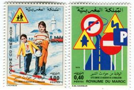 Briefmarken "Verkehrsregeln". Marokko