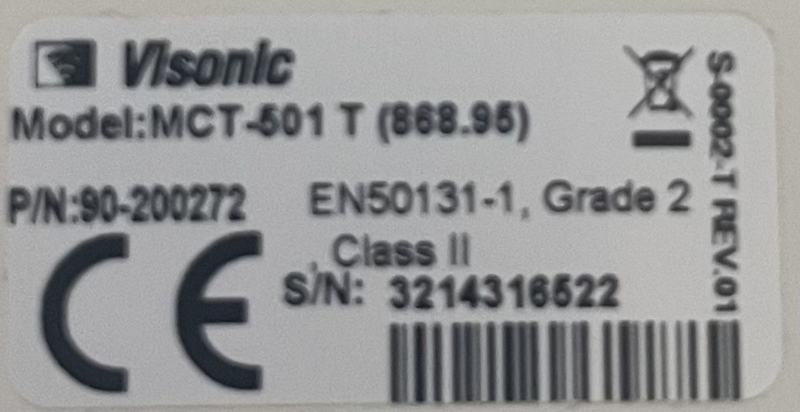Alarmanlagen: Visonic MCT-501 Funk-Glasbruchmelder – Gebraucht aus Arcegno von Fmswitzerland 2