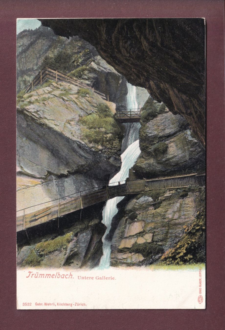 Ansichtskarten: TRÜMMELBACH - Untere Galerie – Gebraucht aus Pully von nicecards