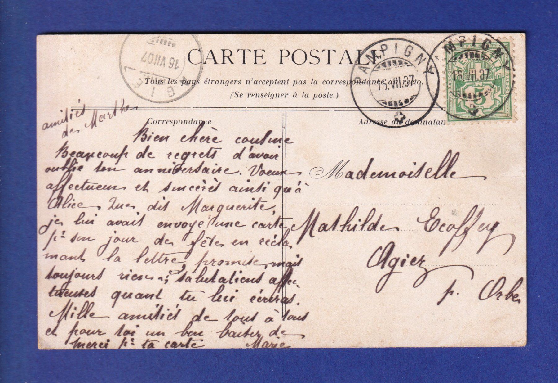 Cartoline postali: OISEAU - Perruches - Mary Golay – Usato da Pully venduto da nicecards-shop 1