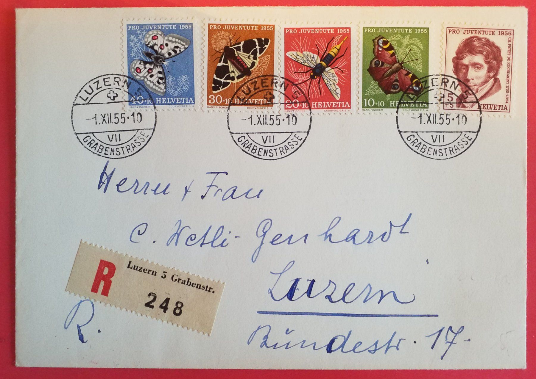 Tutti i francobolli: B203) 1955, Pro Juventute FDC  Kt. 60.- – Nuovo (secondo la descrizione) da Baden venduto da Eggi