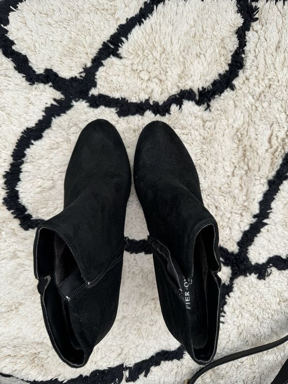 Damen Stiefeletten Wildleder Mit Rüschen - Elegante Ankle Boots Mit Klettverschluss