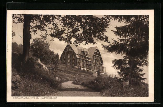 Cartoline postali: AK Braunwald, Hotel Alpenblick – Usato da Berlin venduto da bartko-reher