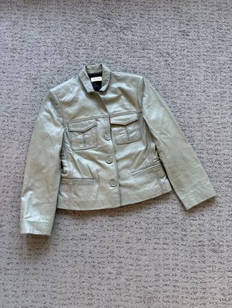 Veste cuir Zadig & Voltaire gris clair taille S bon état