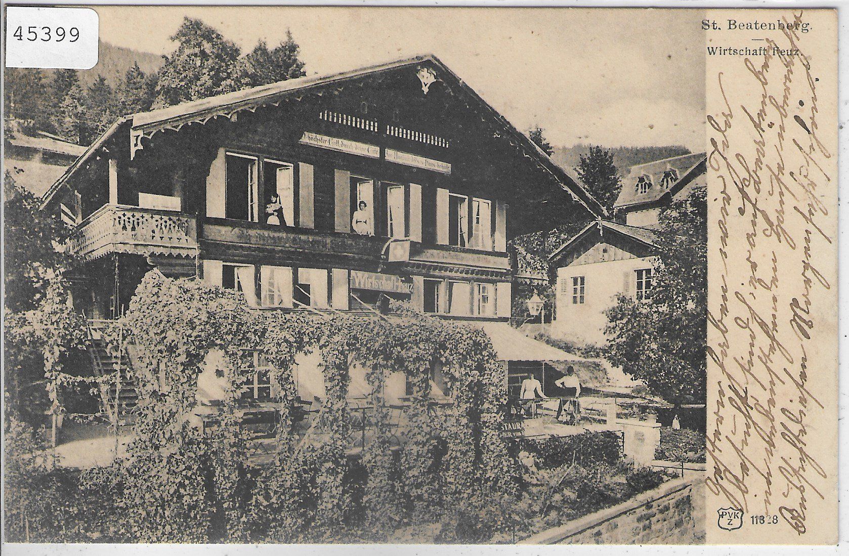 Cartoline postali: St. Beatenberg - Wirtschaft Feuz - animee – Usato da Ettingen venduto da Kartenplanet