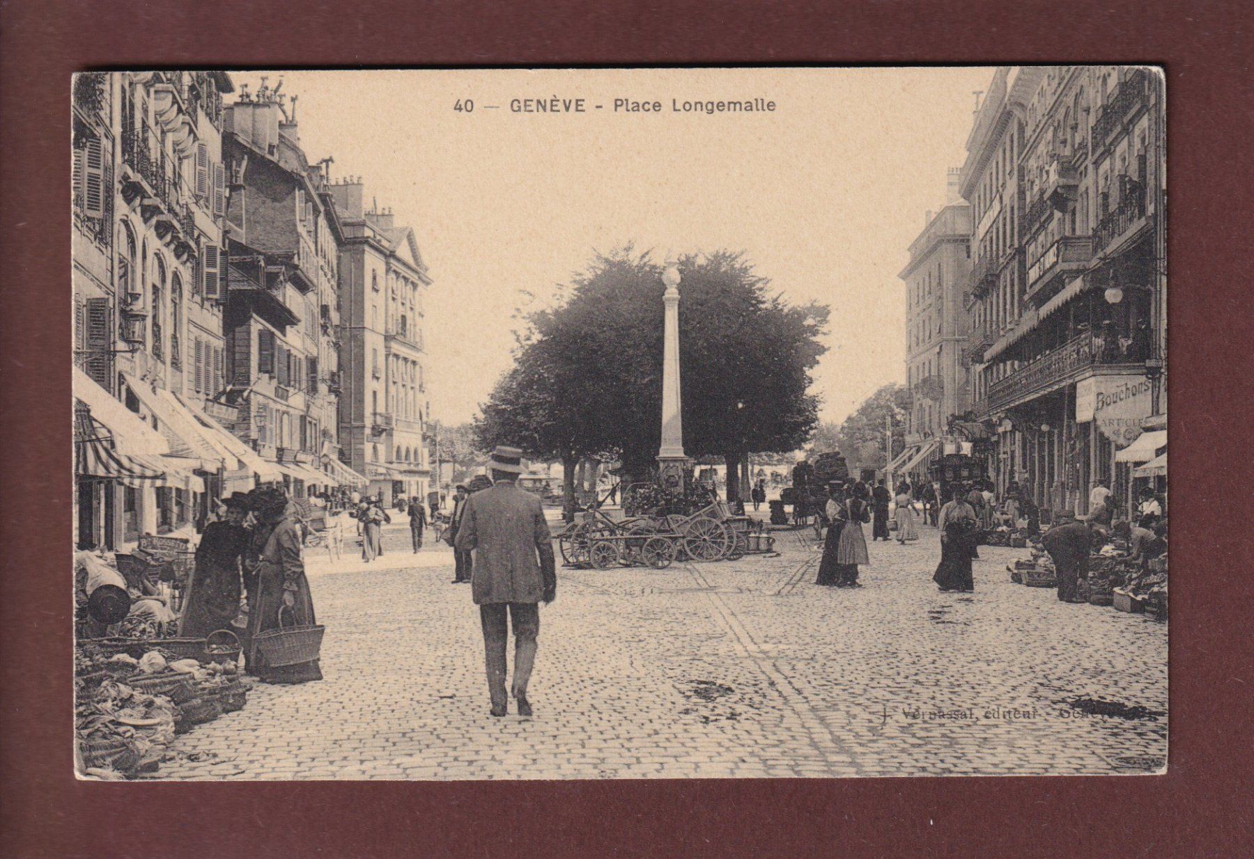 Ansichtskarten: GENEVE - Place Longemalle – Gebraucht aus Pully von nicecards
