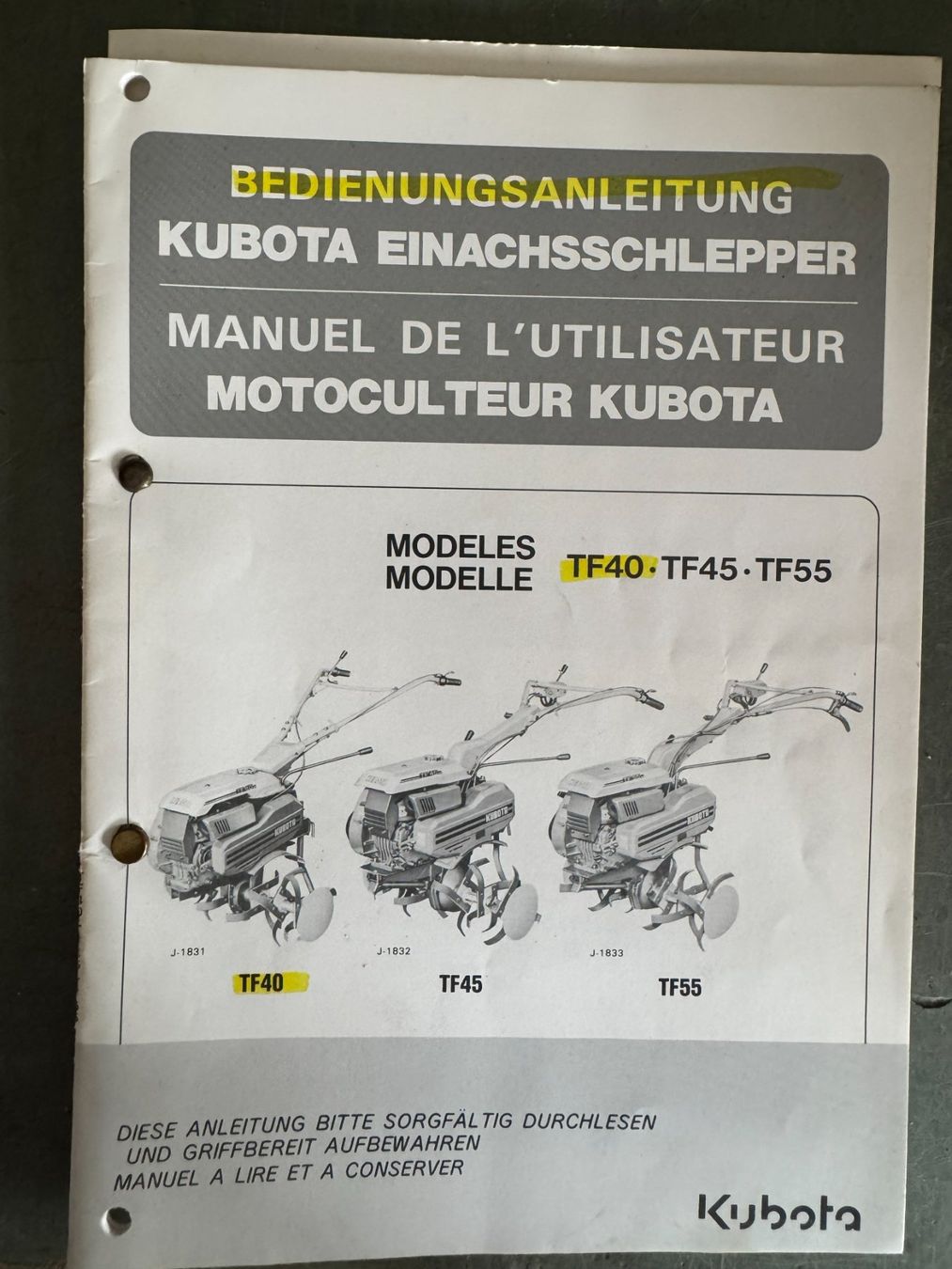Kubota Alle Maschinen: Motorhacke Kubota TF40 – Gebraucht aus Schneisingen von Sonoris 4