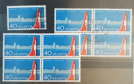 2379) 313, Flughafen, im 4-Block postfrisch, getempel Kt 136