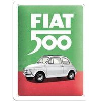 Blechschild 3D-FIAT 500-ITALIAN COLOURS - 15 X 20 CM