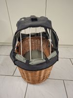 Hundekorb Fahrradkorb Weide mit Verdeck und Befestigung