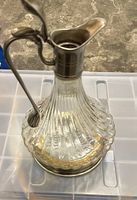 Glas Karaffe alt Zinn H 30 cm