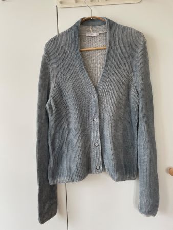NILE Strickjacke Cardigan Blau/Grau, Gr. M (100% Baumwolle)