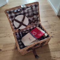 Picknickkorb Weide Leder mit Zubehör 2 Personen NEU