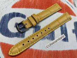14mm Lederarmband beige-gelb, Uhrenband, Uhrenarmband
