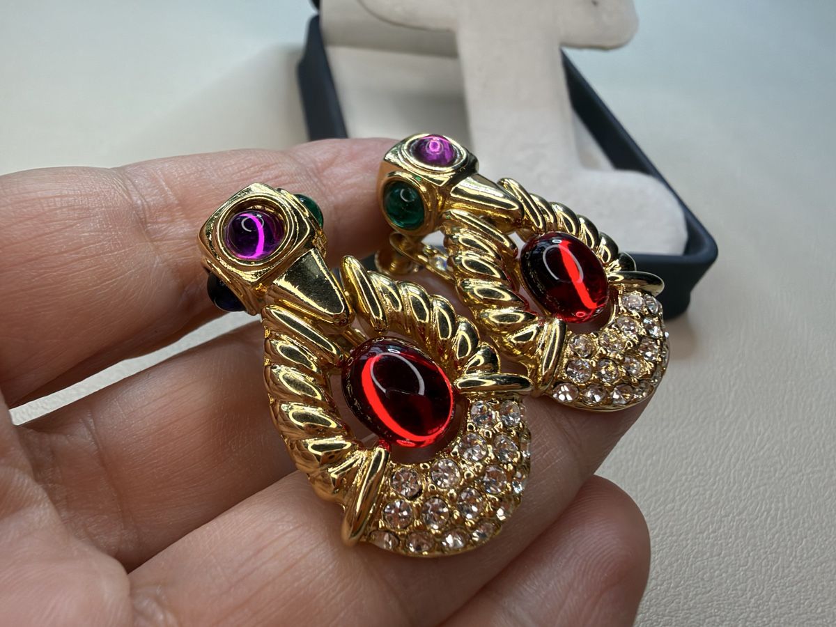 Orecchini pendenti & Orecchini a lobo: Vintage Ohrringe Luxus Modeschmuck – Usato da Lamone venduto da LaCantinaMagica 2