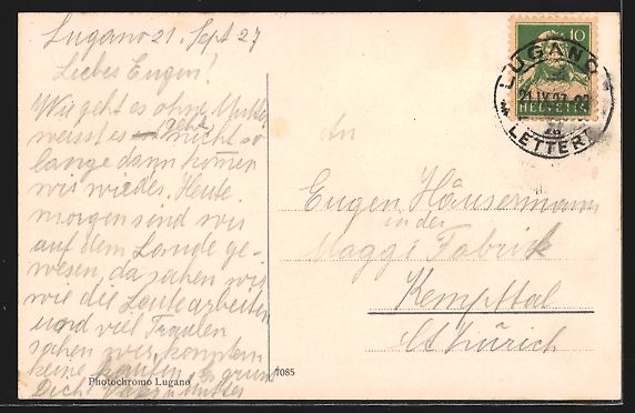 Cartoline postali: Lugano, Kinder in einer Strasse mit Blic – Usato da Berlin venduto da bartko-reher 1