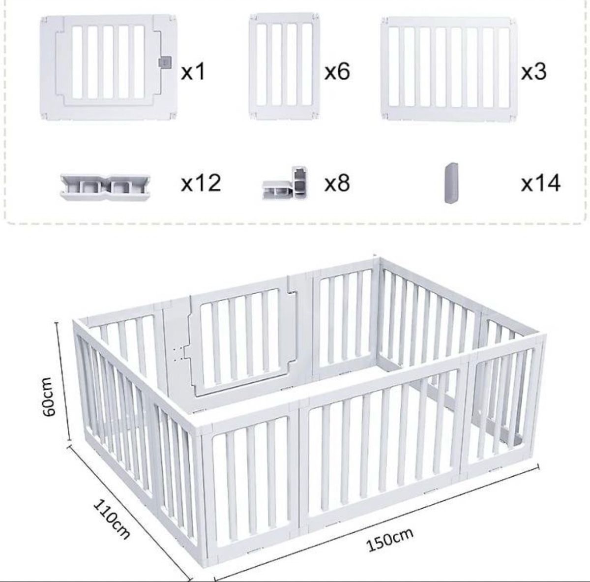 Box & Barriere di sicurezza: Laufgitter, top, drinnen oder draußen, flexibel 150×110cm – Usato da Zürich venduto da dk-zh 1