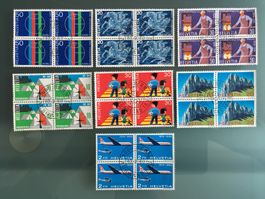 7 Viererblöcke 1969 Sonderpostmarken mit Ersttagsstempel