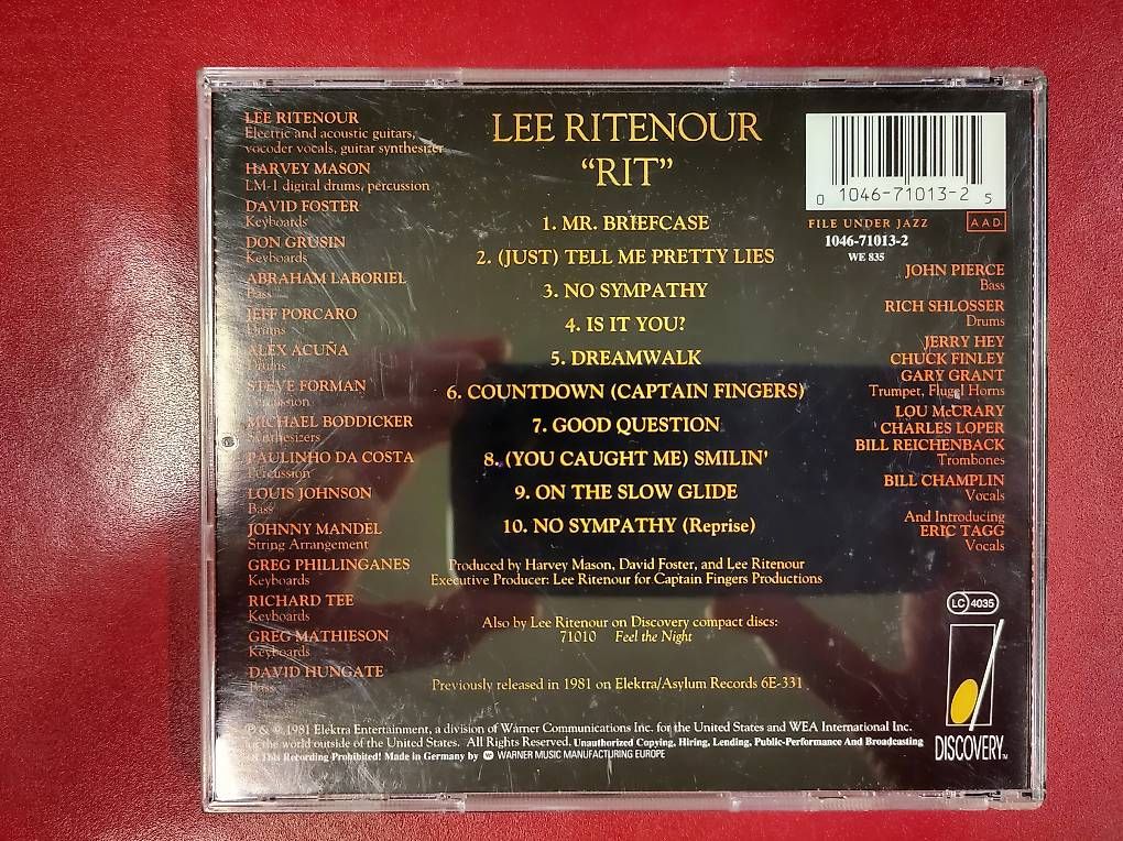 CD: Lee Ritenour - "Rit" – Usato da Birmensdorf ZH venduto da crabalocker67 1