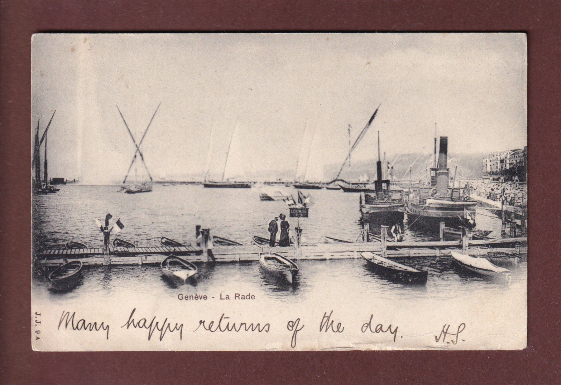 Cartoline postali: GENEVE - La Rade - 1901 – Usato da Pully venduto da nicecards