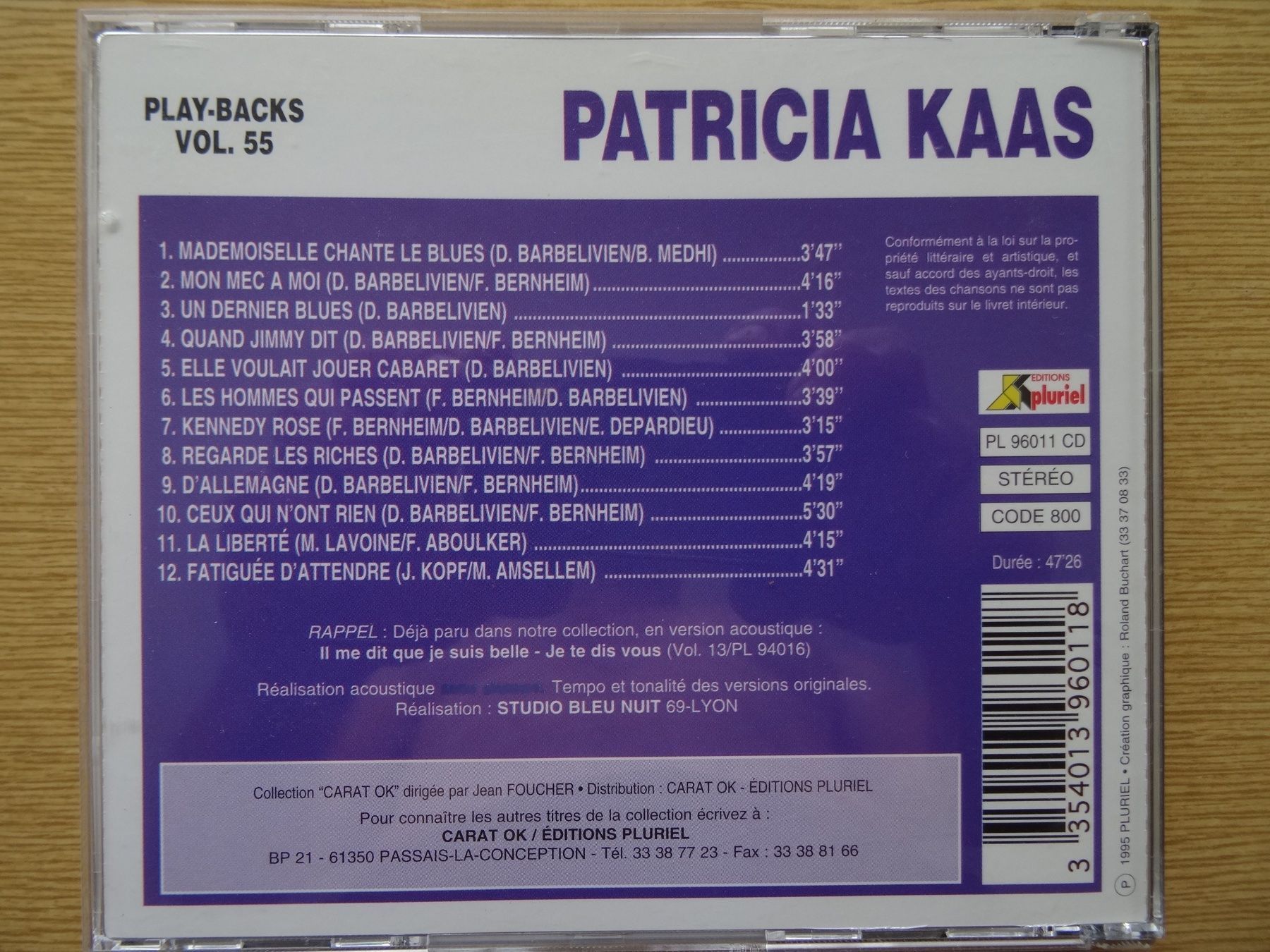 CDs: Patricia Kaas Karaoke CD (Playbacks) – Gebraucht aus Zürich von burdan 1