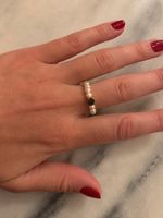 Handgefertiger Ring aus Süsswasserperlen Grösse 52-54