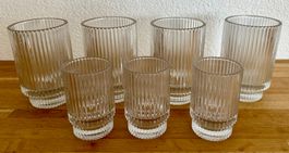 Deko - Esmée Teelicht Glas mit Rillen 3x kl + 4x gr. - Scand