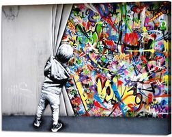 Banksy Street Art - Behind The Curtain