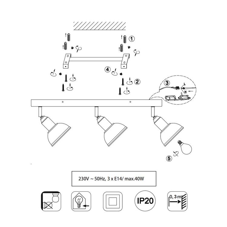 Lampes: Deckenleuchte, 58 cm x 11 cm – Neuf (Voir description) à Kreuzlingen par Smart-Light 3