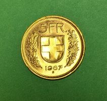 5 Fr. 1967 Silber vergoldet