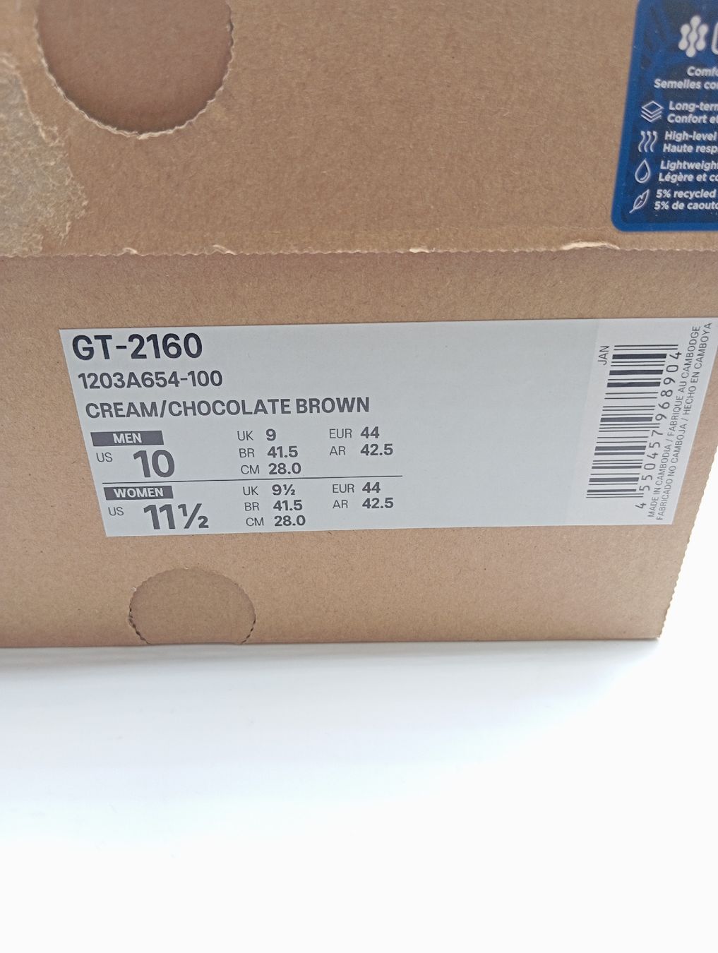 Asics Chaussures hommes: Asics GT-2160 (EU44) – Neuf avec emballage d'origine à Schaffhausen par outlez 7
