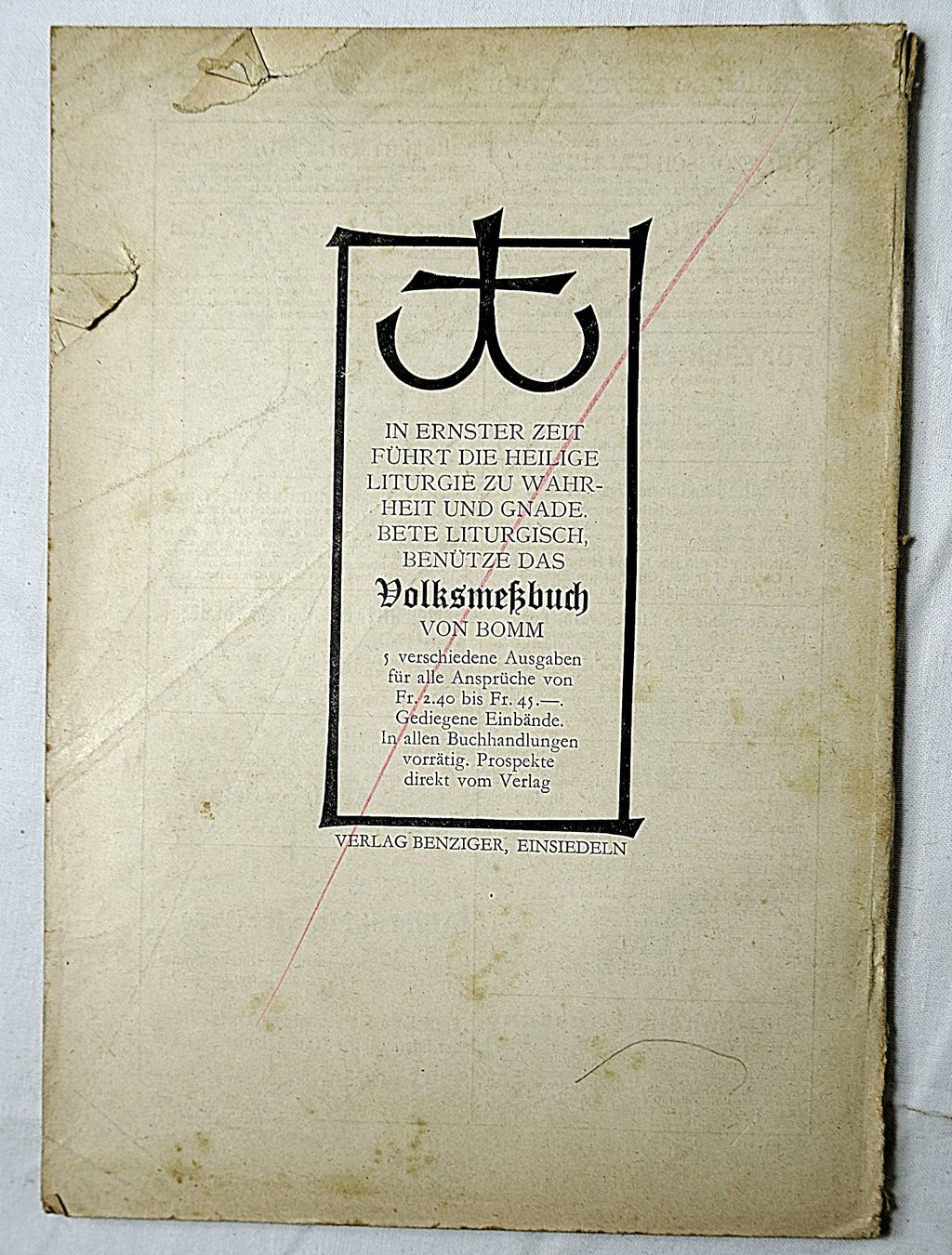 Kalender: Benziger's Einsiedler Kalender 1941 – Gebraucht aus Baar von 2cvbaar 1