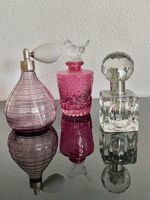 3er Set Parfum Flakons Glas Vintage Dekoration