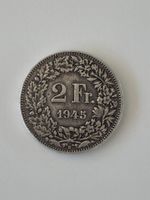2 Franken 1945 Silber sehr schöner Zustand