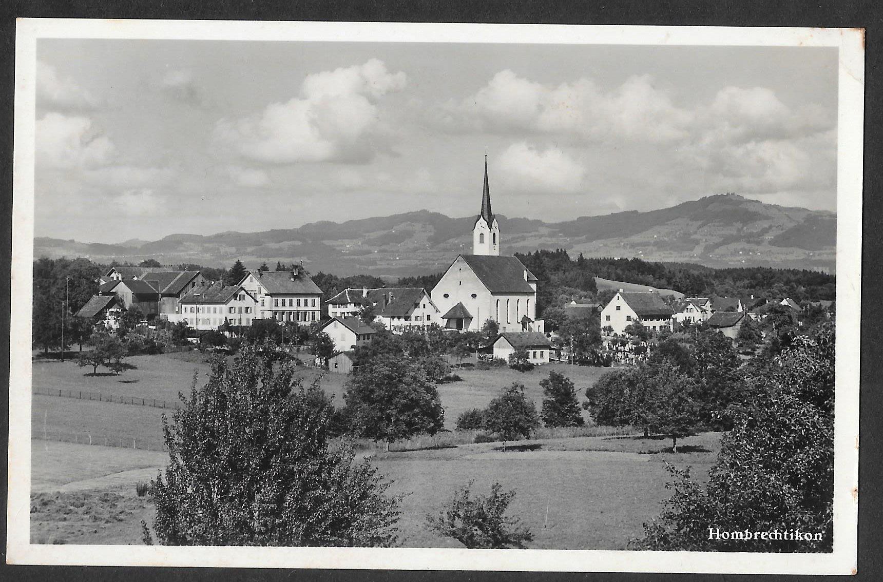Cartoline postali: Hombrechtikon Teilansicht mit Kirche – Usato da Olten venduto da clotaldi