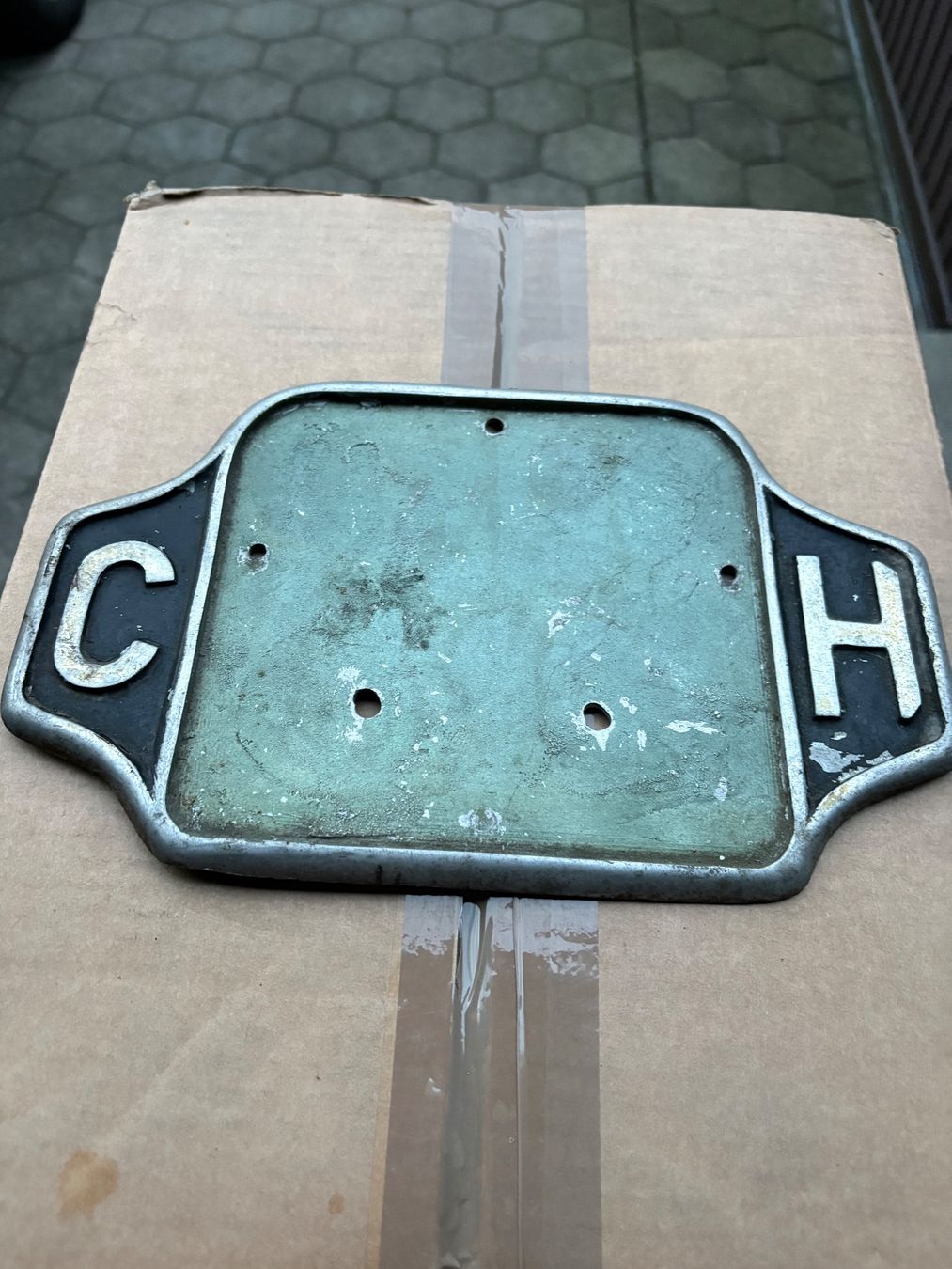 Insegne: Vintage CH-Schild Metall Oldtimer Motorrad – Usato da Wangs venduto da Matchless47