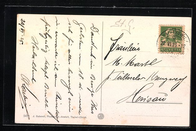Cartoline postali: Rapperswil, Hotel Post und Kirche, Stras – Usato da Berlin venduto da bartko-reher 1