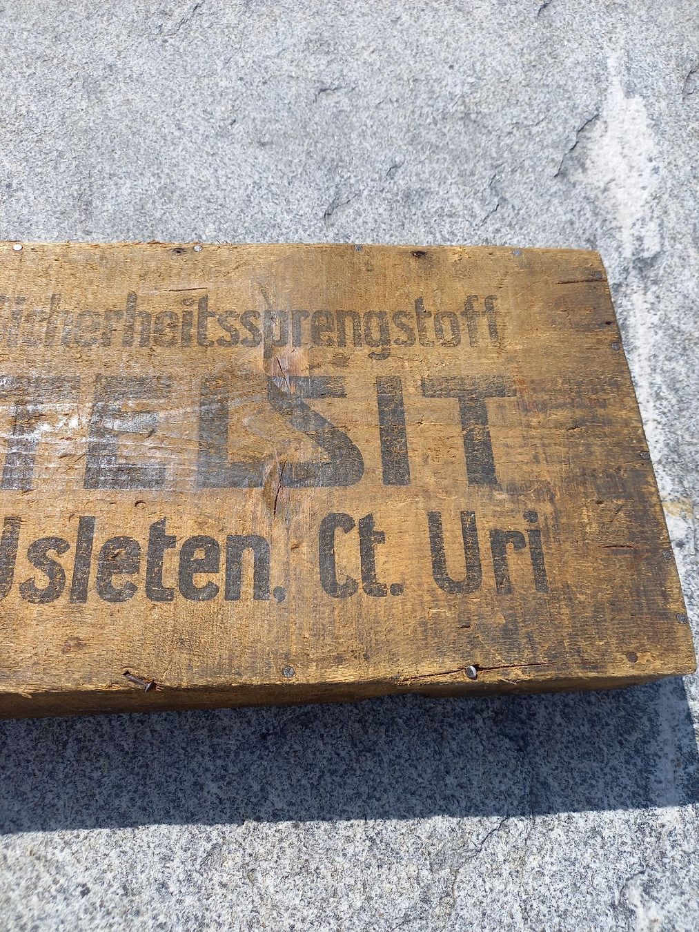 Casse di trasporto: Antica cassetta legno TELSIT Fabrik Jsleten – Usato da Minusio venduto da epp_cty9 2