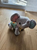 Elefant Kuscheltier grau mit Geräuschen und Krabbelbewegung