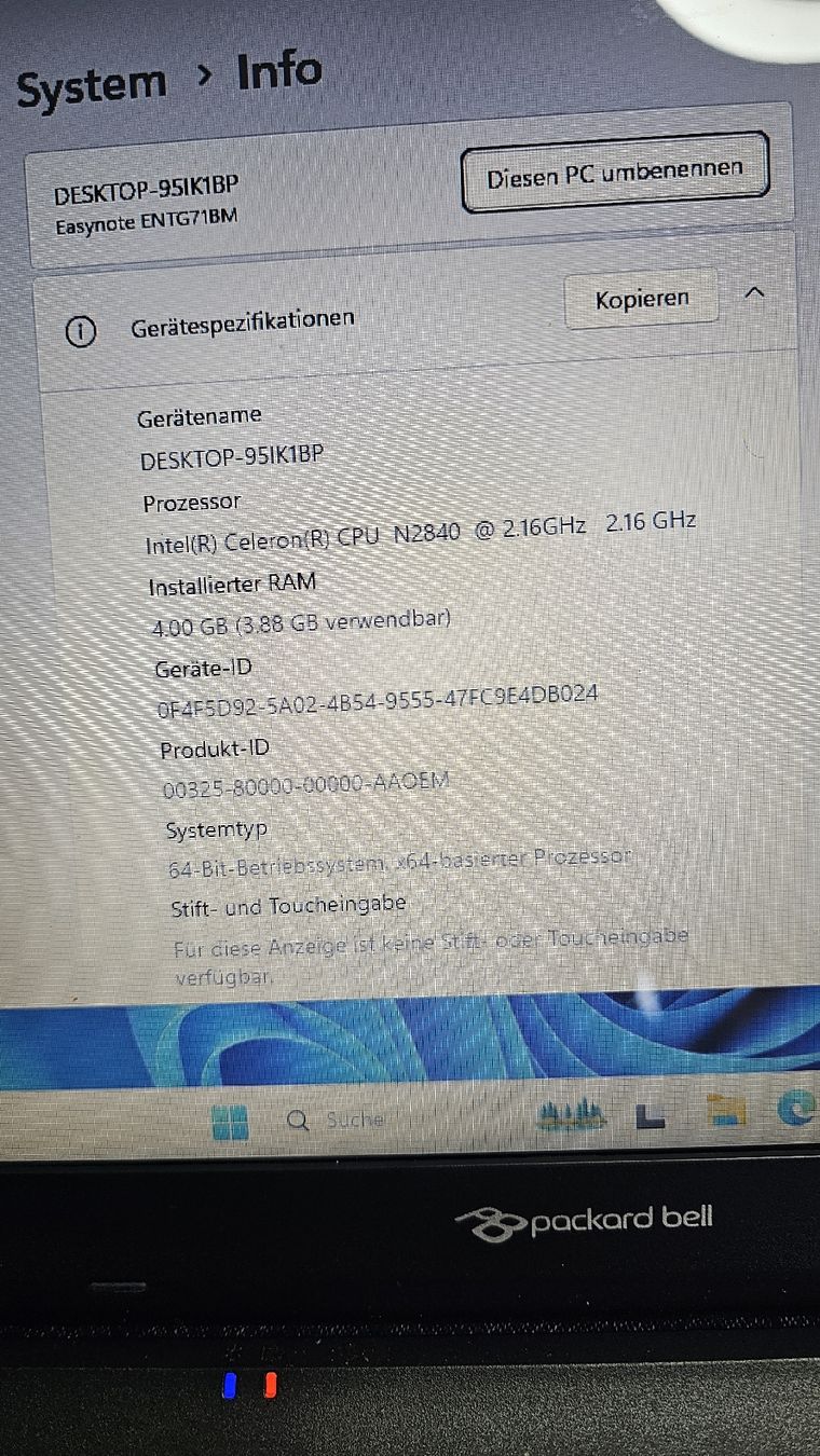 Acer Notebook: Packard Bell Laptop - Windows 11 - Top Zustand! – Usato da Ehrikon venduto da noa_vyp5 3