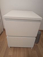 2 IKEA MALM white bedside table with 2 drawers