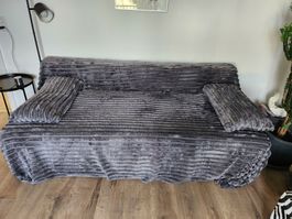 Schlaf-/Gästecouch 2 m breit, dunkelgrau