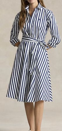 Polo Ralph Lauren striped shirt dress blue/white US 4 