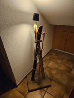 Led Stehlampe aus alten Skiern mit Stock Design Unikat Holz