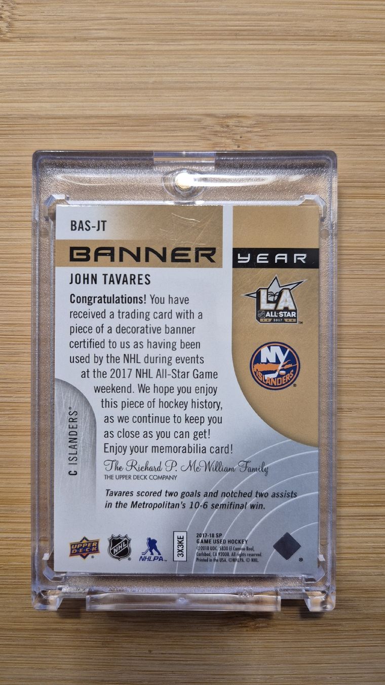 NHL Carte collezionabili: NHL Upper Deck Banner John Tavares NY Islanders – Usato da Bellach venduto da paedu-1980 1
