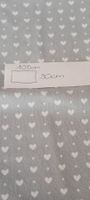 2 Stk. Jersey Stoff grau und blau mit Herzen 105x30 / 140x31