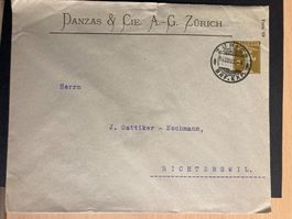 Schweiz 1912 Firmen-GS 2 Rp Tellknabe DANZAS & CIE ZÜRICH