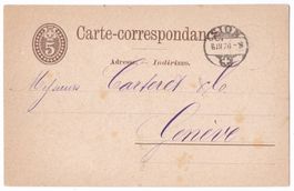 PK 1876 ab SION, Ed. Cropt nach Genf Succ-Rive, Carteret Cie