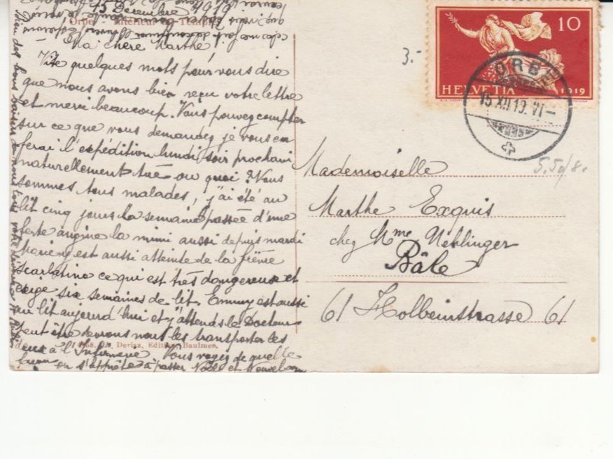 Cartoline postali: Orbe 1919 – Usato da Bürglen TG venduto da StampGraf 1